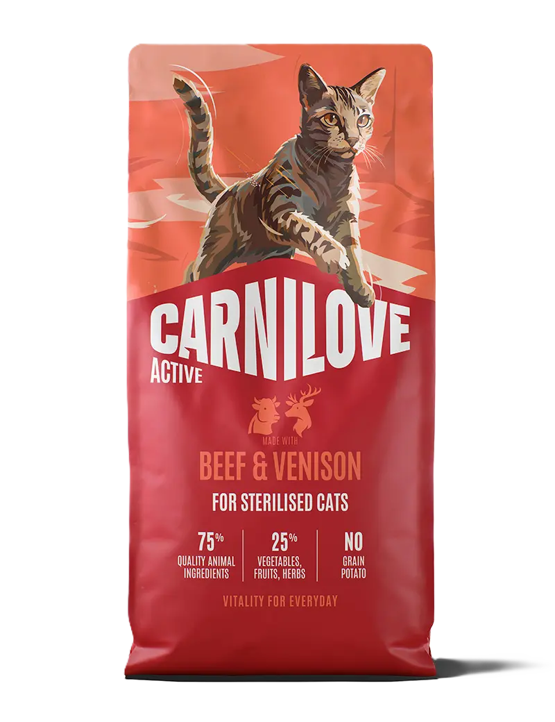 Active Cat Beef & Venison for sterilisert voksen hund av alle raser 2 kg