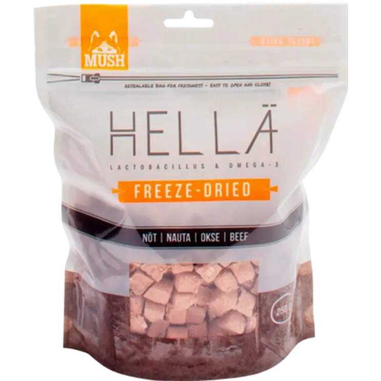 Hellä Frysetørket oksekjøtt brun 250 g.