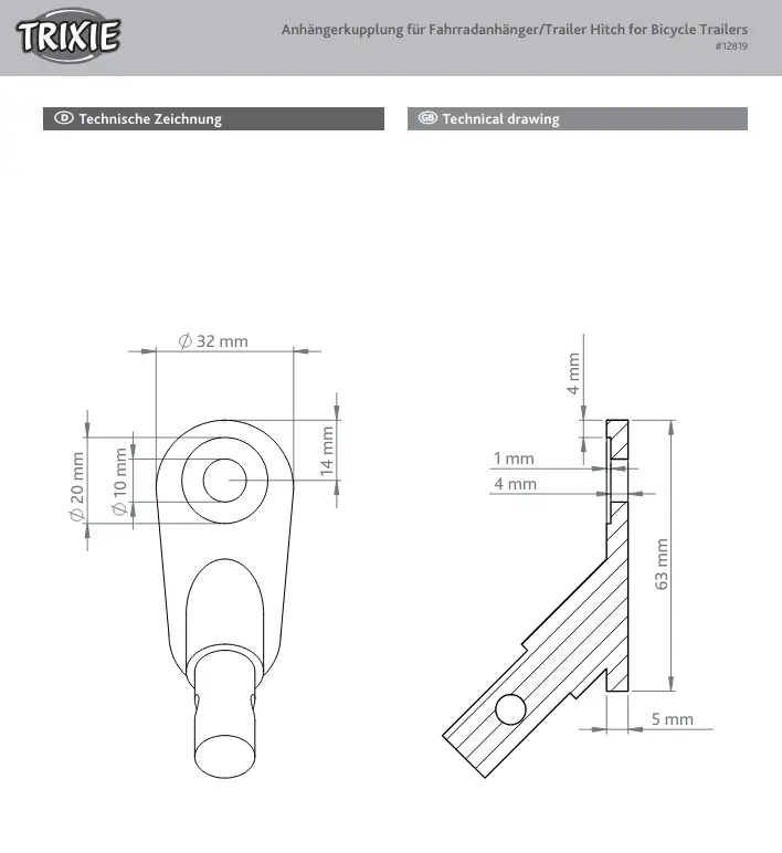 Quick-Fold polkupyöräperävaunu koirille