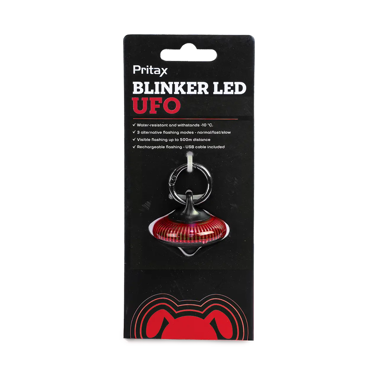 Vilkkuva LED UFO, 5x6,5cm, punainen