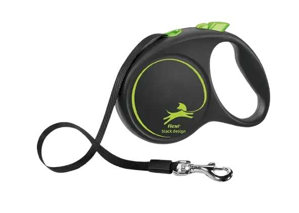 Rullebånd Black Design Cord, 3m, XS, maks 8kg, Grønn
