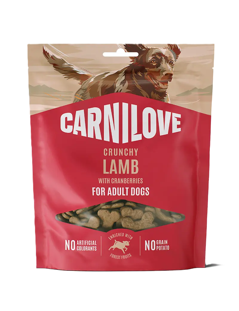 Dog Crunchy Snack Lam med tyttebær 200 g
