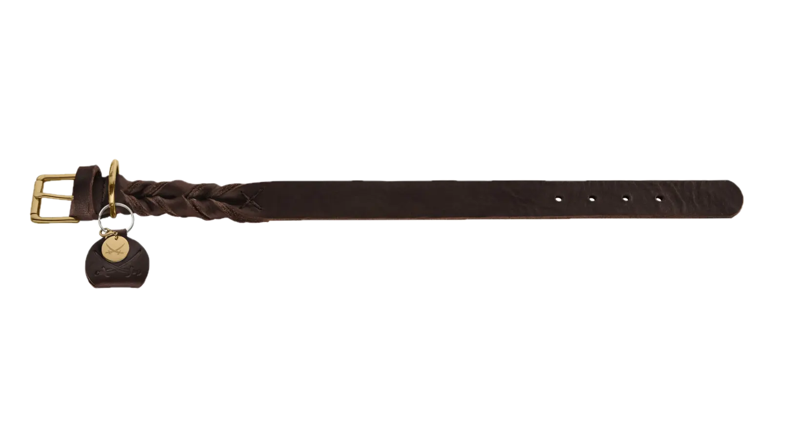 Hundhalsband Sansibar Solid Cow Leather Svart