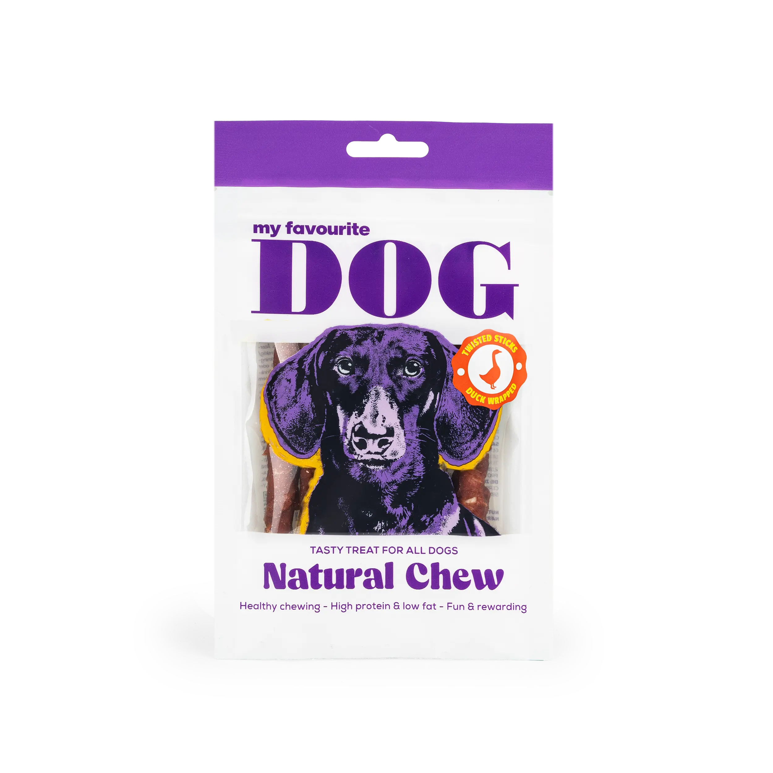 Twisted Rawhide Sticks - Ankka 12 cm, 72g, 6-pack, 6 kpl.
