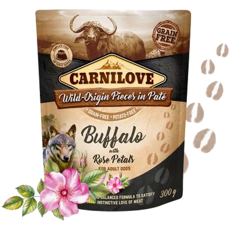 Hundepung Paté Buffalo med rosenblader 300 g