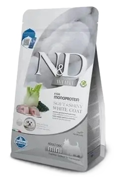 N&D White Dog Sea Bass, Spirulina & Fenel Adult Mini 2 kg