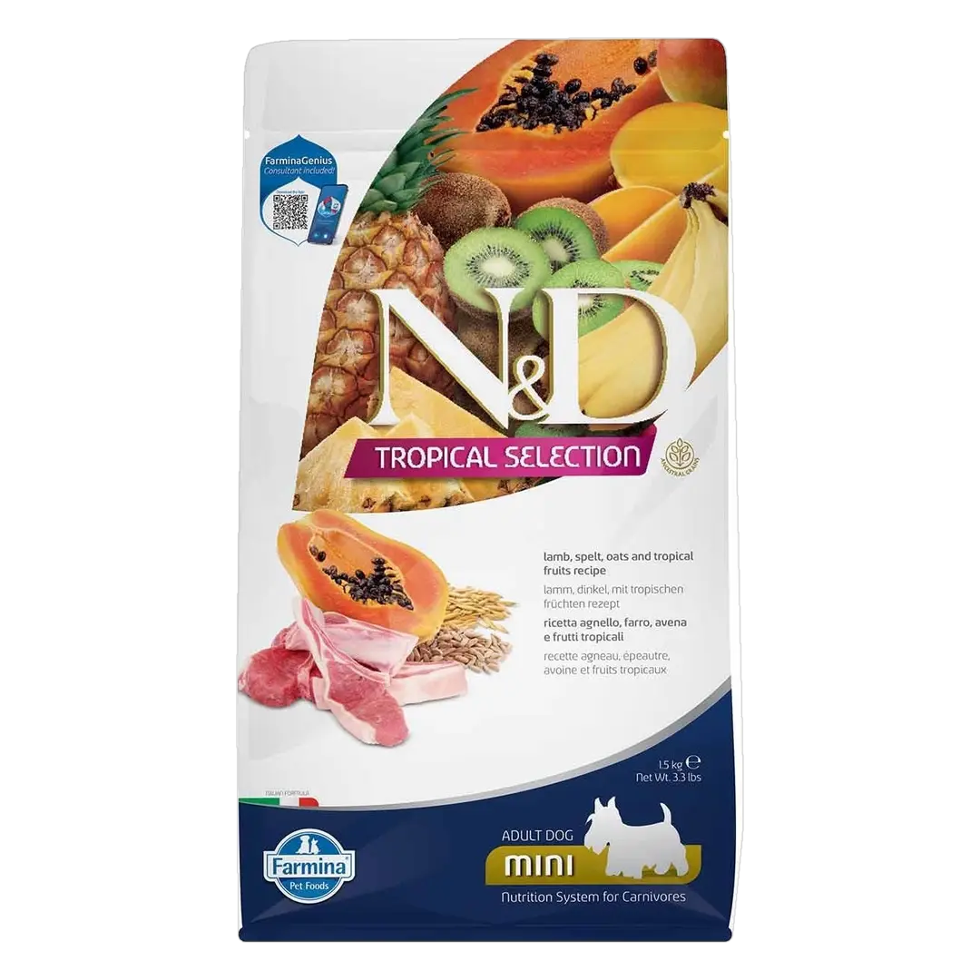 Farmina N&D Tropical Selection Tørrfôr Adult Mini Lam 1,5 kg