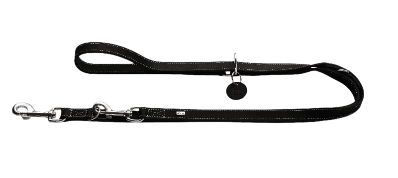 Hundetreningsline Aalborg i kuskinn svart 200 cm/15 mm