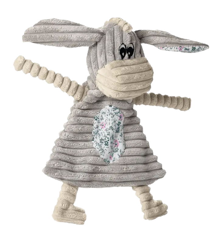 Dog Toy Huggly Blanket Donkey Grey 25cm