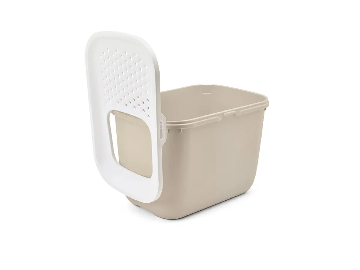 Kattlåda Hop in med tak Beige
