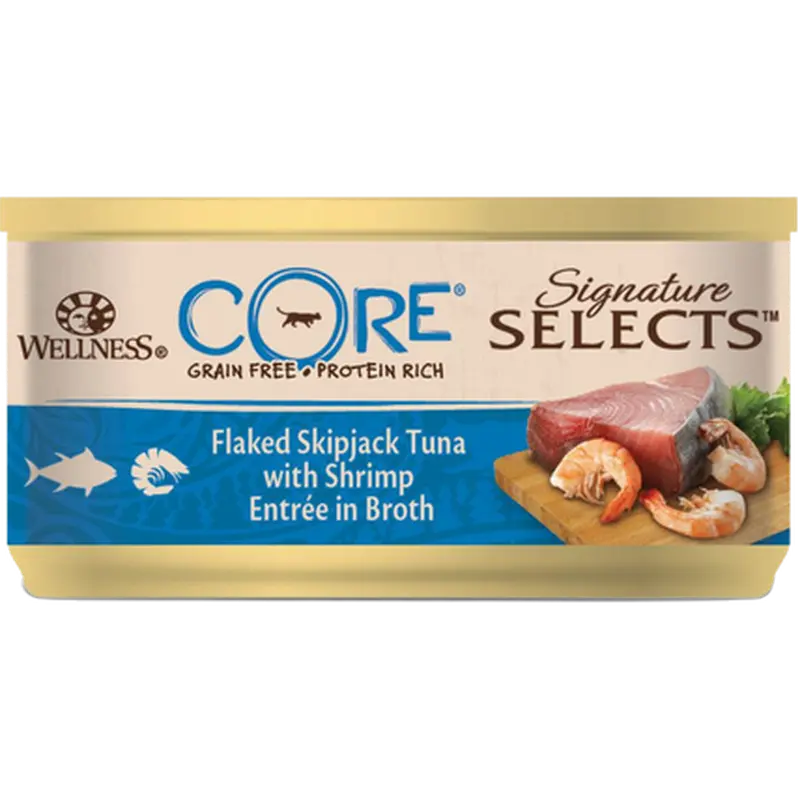 Cat Adult Signature Selects Flaked Tuna & Shrimp in Broth Wet 79 g
