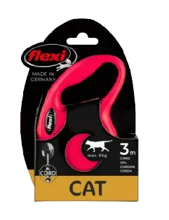 Rullebånd New Classic Cat Cord, 3m, XS, maks 8 kg, rød