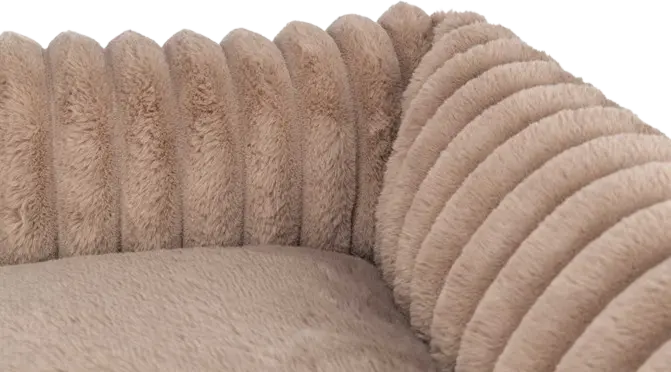 Lonni Bed Manchester Plush suorakulmainen vaaleanruskea sänky