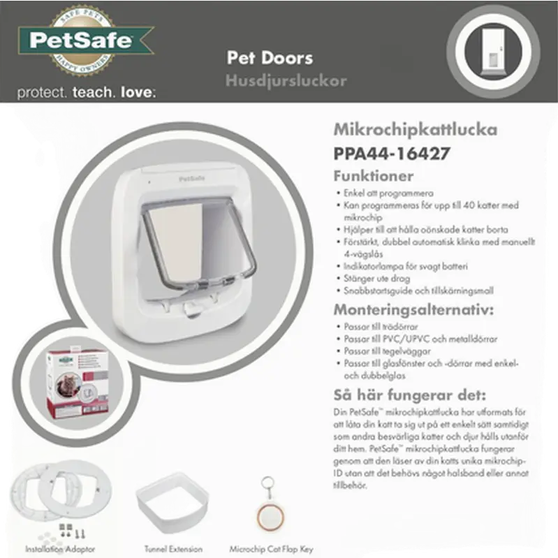 PetSafe Microchip Cat Flap Brun – kattelem med chiplæser