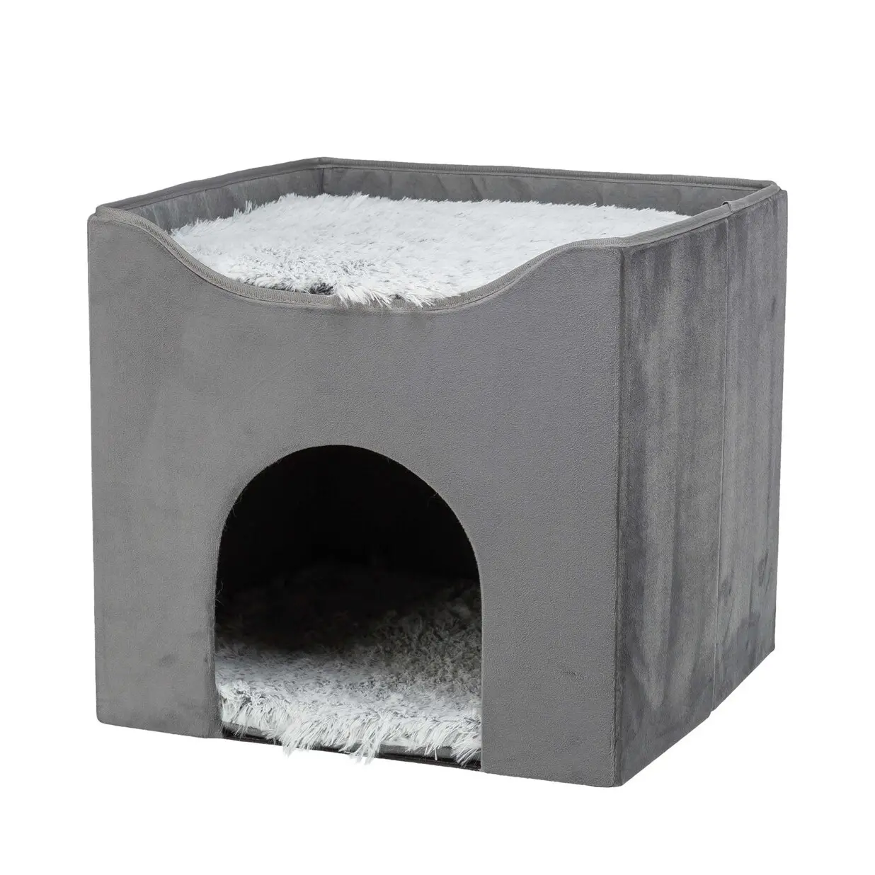 Harvey Cave, 38×38×38 cm, grå/vit-svart
