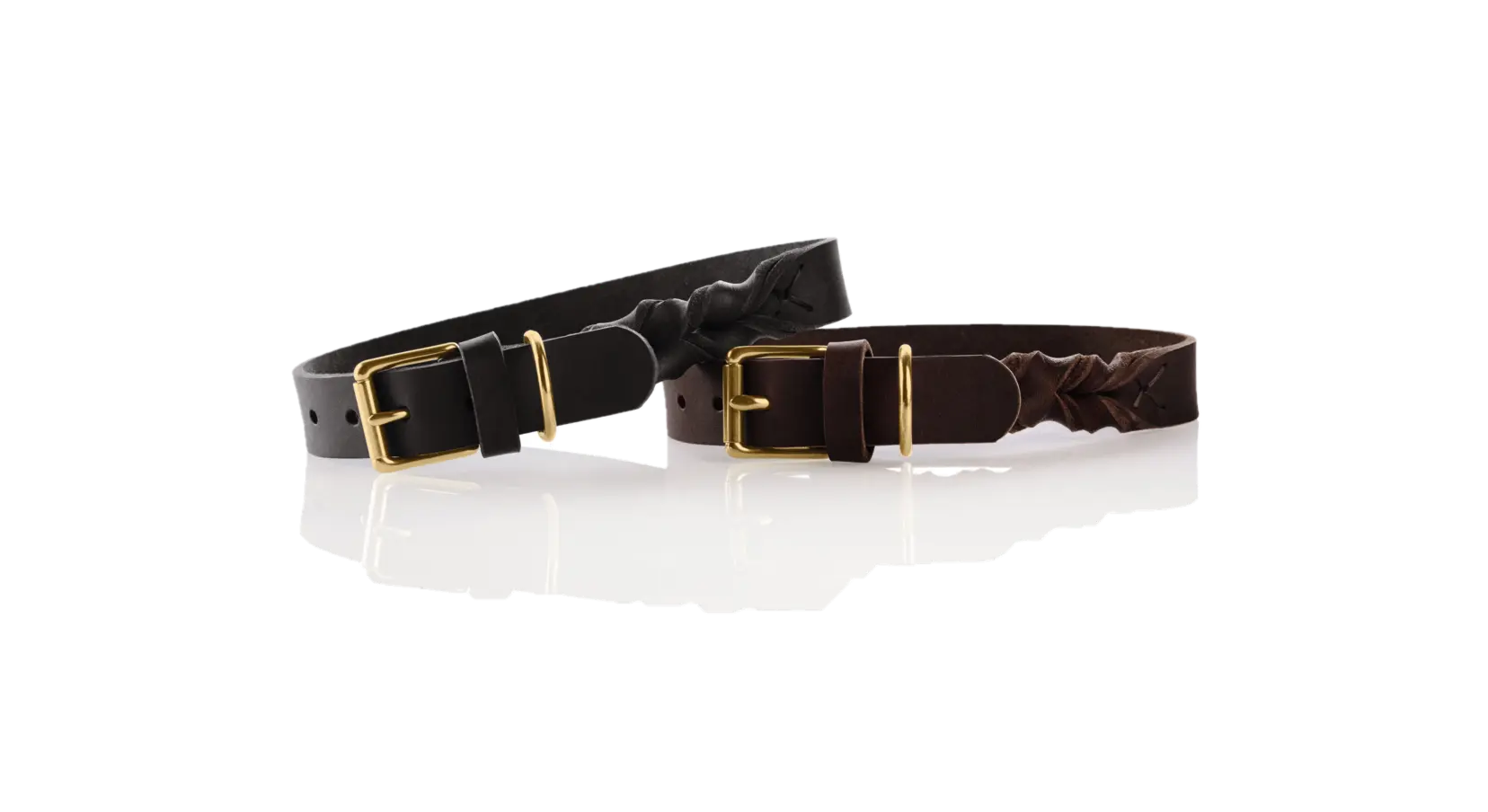 Hundhalsband Sansibar Solid Cow Leather Svart