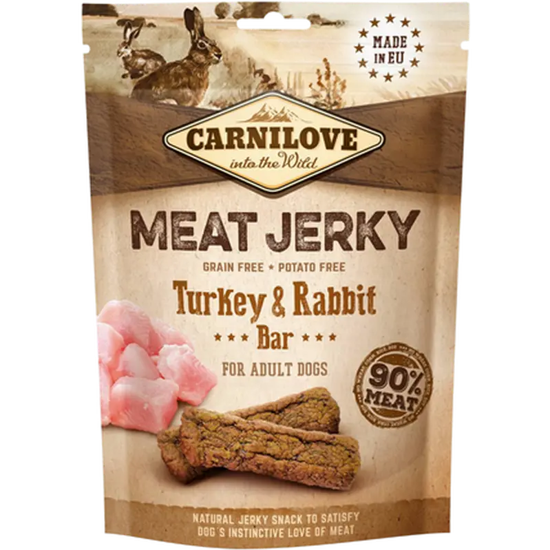 Jerky kalkun- og kaninbar 100 g