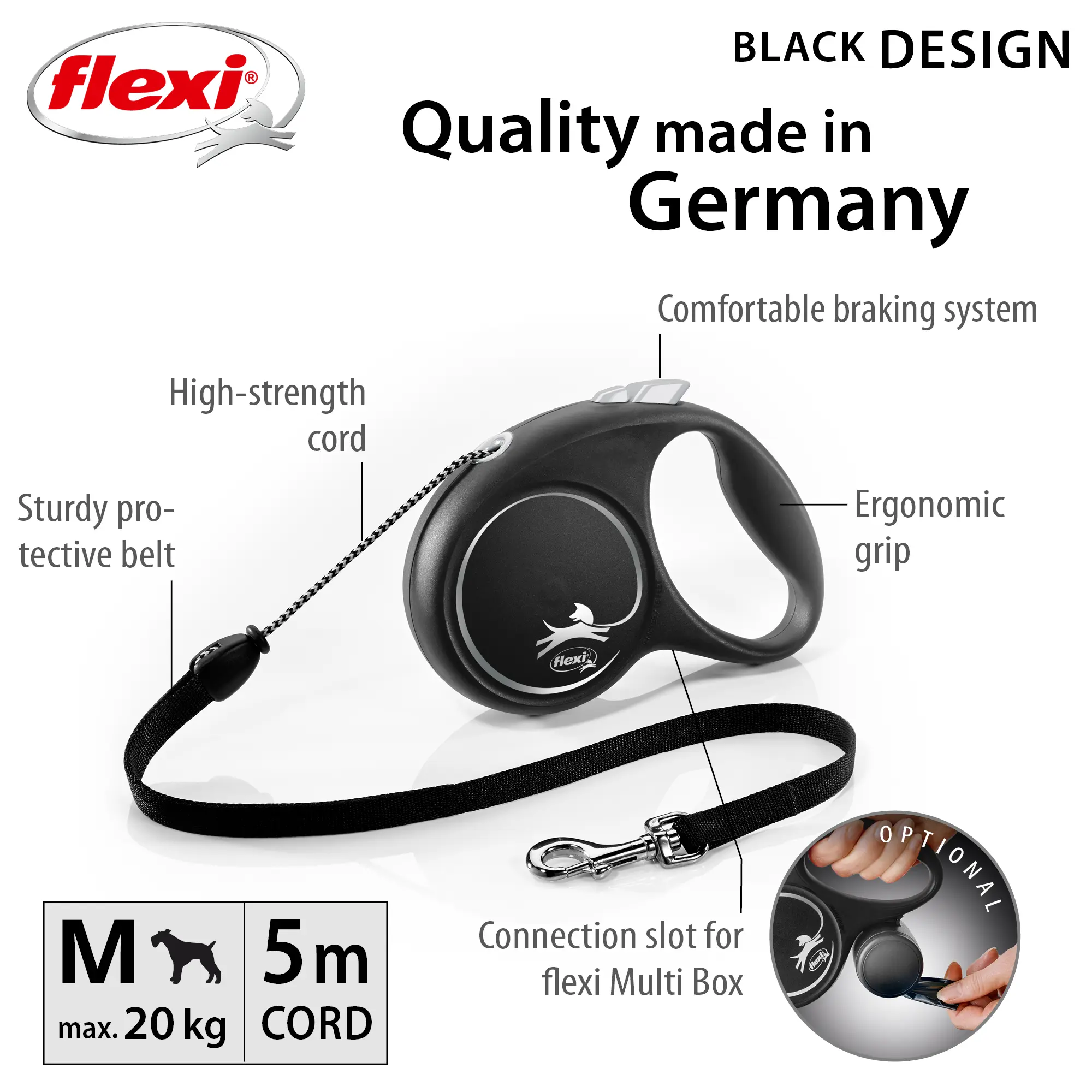 Rullkoppel Black Design Cord Silver