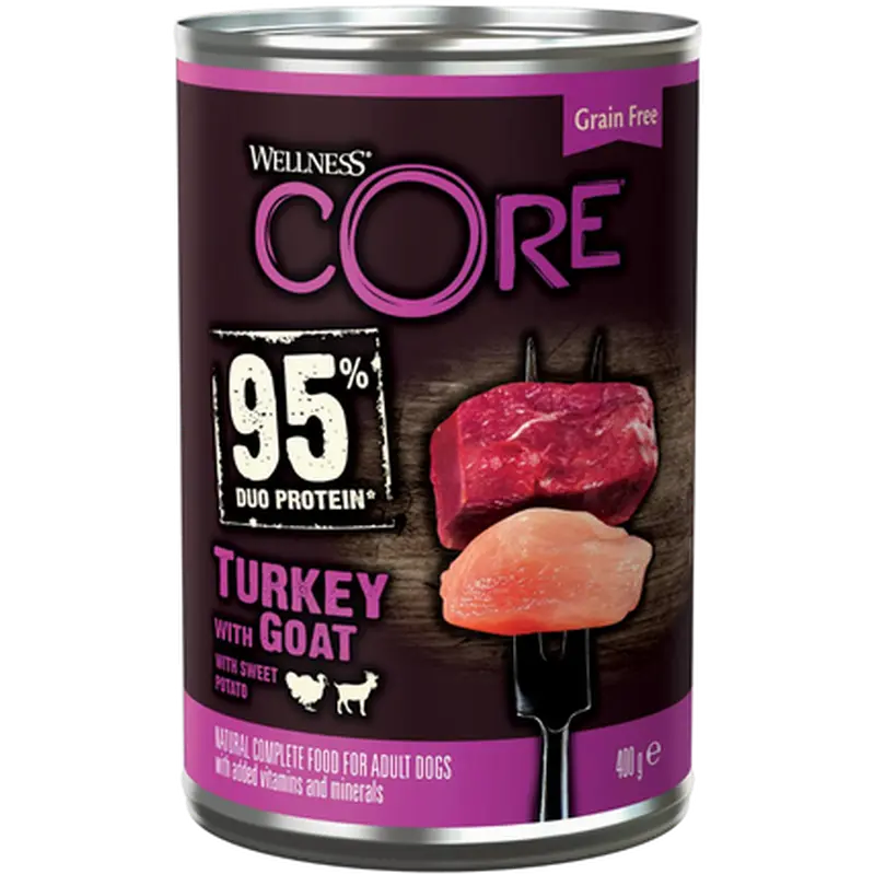 Dog Adult 95% Duo Protein Turkey & Goat 400 g