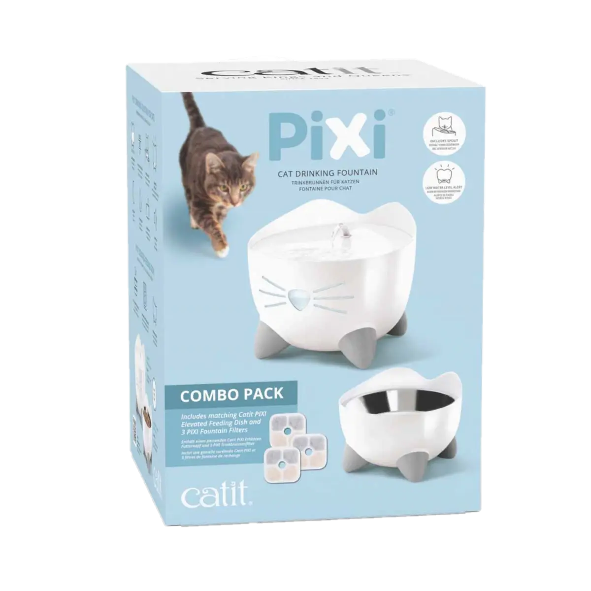 Vesilähde ruokakupilla Pixi White