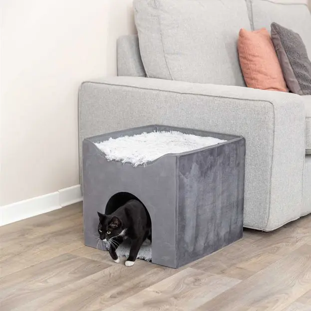 Trixie Harvey Cave kattehule med blødt plys 38x38x38 cm