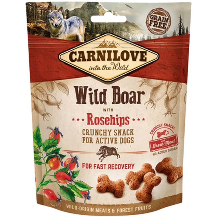 Dog Crunchy Snack Wild Boar & Rosehips 200 g