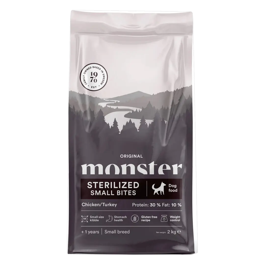 Monster Tørrfôr Original Sterilized Small Bites Kylling & Kalkun 2 kg