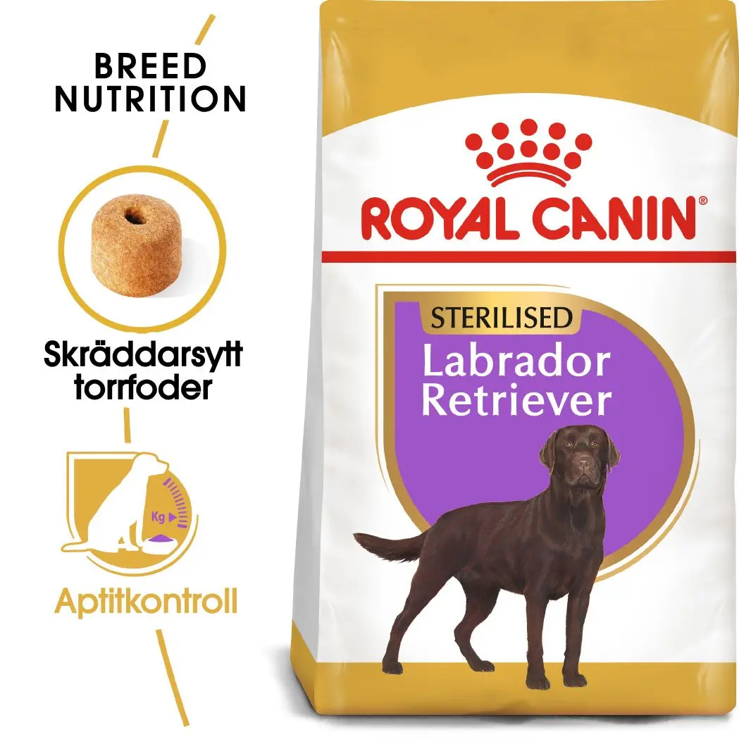 Labradorinnoutaja steriloitu aikuisten kuivaruoka 12 kg