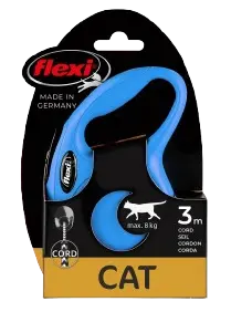 Rullebånd New Classic Cat Cord, 3m, XS, maks 8 kg, Blå