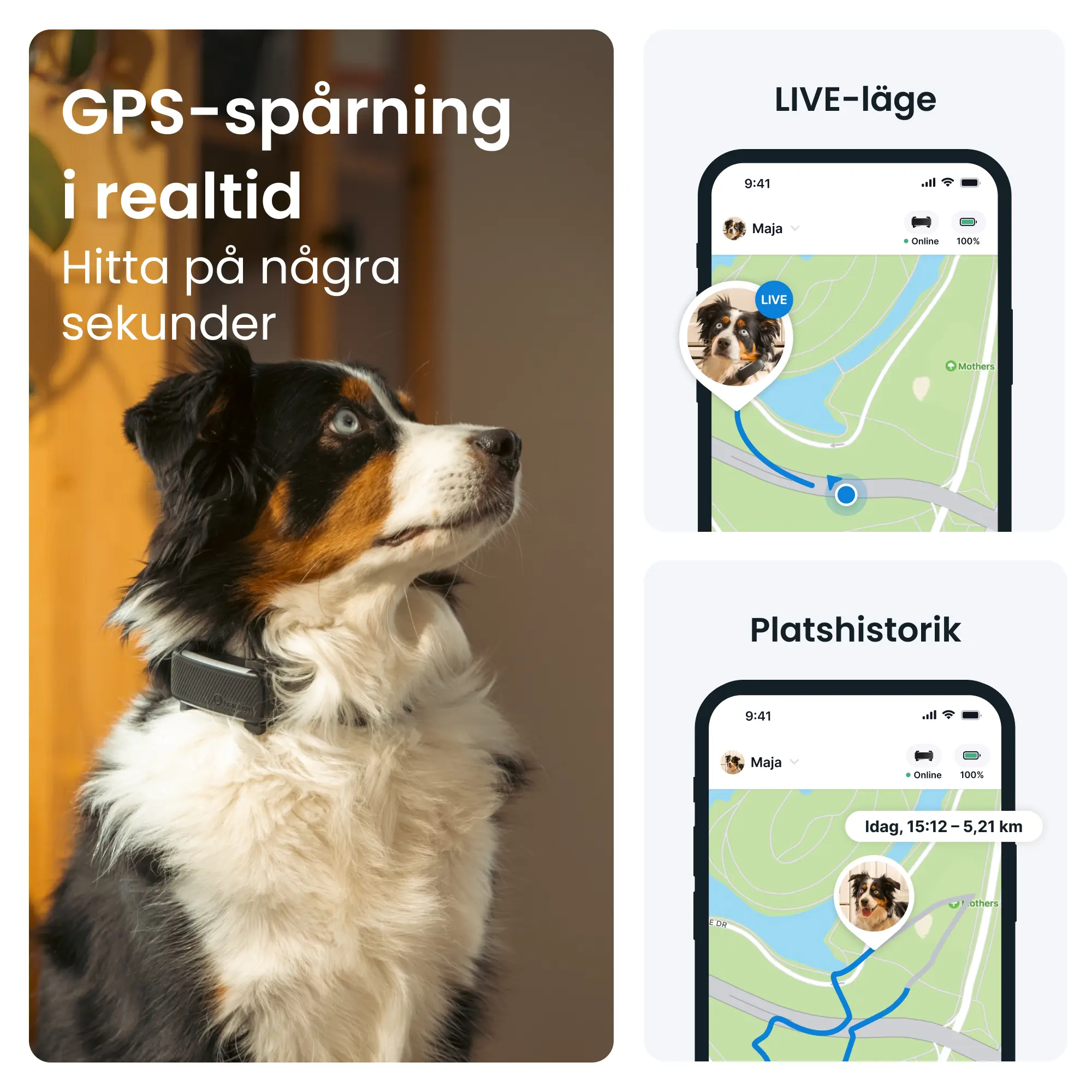 GPS-paikannin koiralle Koira 6 - Musta