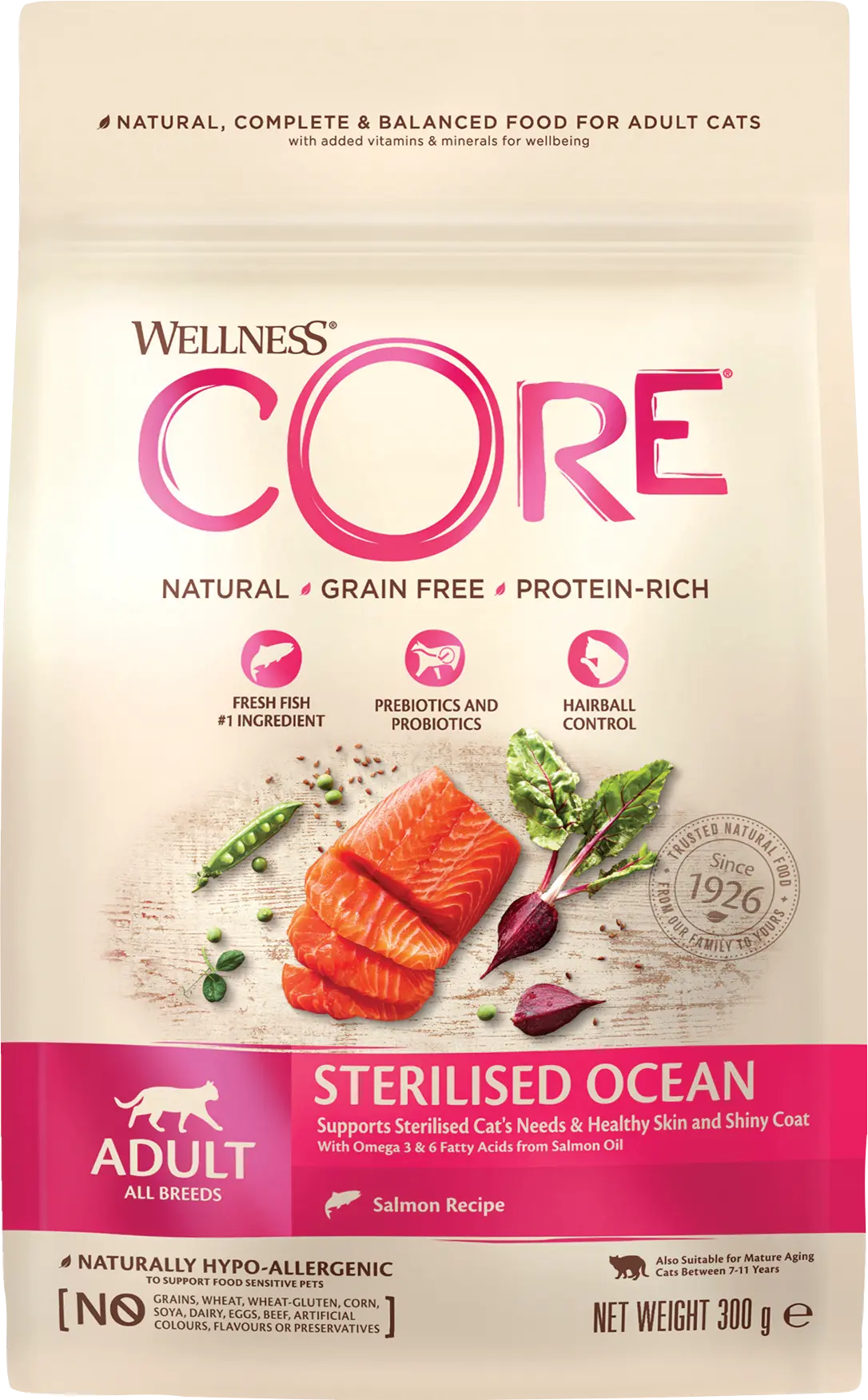 Cat Adult Sterilised Grain Free Salmon Dry 300 g