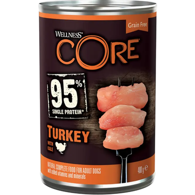 Dog Adult 95% Single Protein All Breed Turkey & Kale Wet 400 g